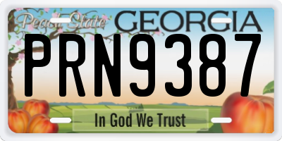 GA license plate PRN9387