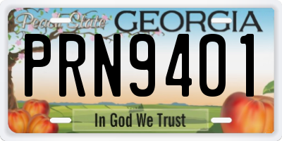 GA license plate PRN9401