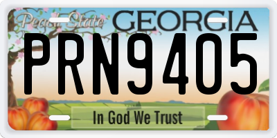 GA license plate PRN9405