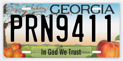 GA license plate PRN9411