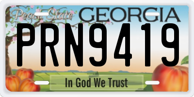 GA license plate PRN9419