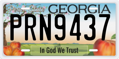 GA license plate PRN9437