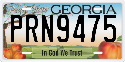 GA license plate PRN9475