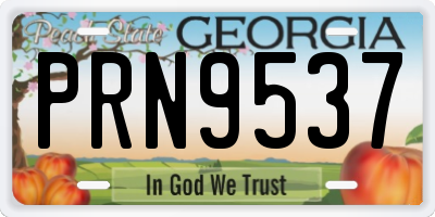 GA license plate PRN9537