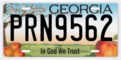 GA license plate PRN9562