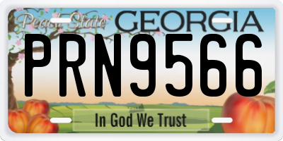 GA license plate PRN9566