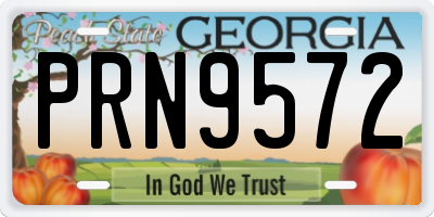 GA license plate PRN9572