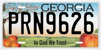 GA license plate PRN9626