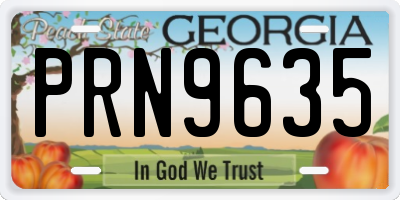 GA license plate PRN9635