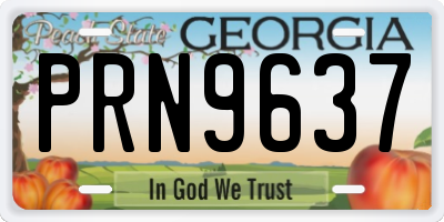 GA license plate PRN9637