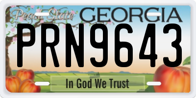 GA license plate PRN9643