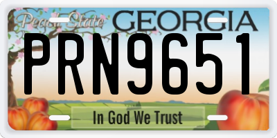 GA license plate PRN9651