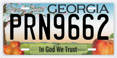 GA license plate PRN9662
