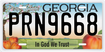 GA license plate PRN9668