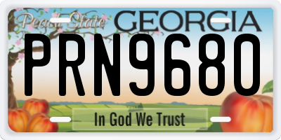 GA license plate PRN9680