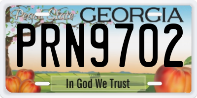 GA license plate PRN9702