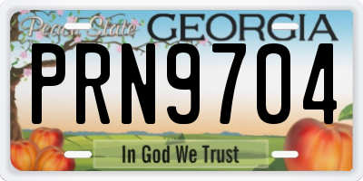 GA license plate PRN9704