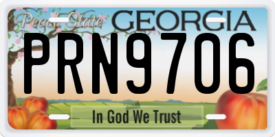 GA license plate PRN9706