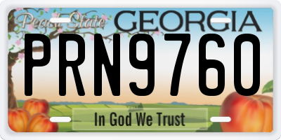 GA license plate PRN9760