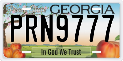 GA license plate PRN9777
