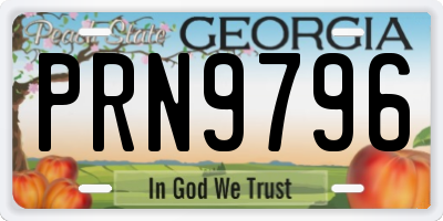 GA license plate PRN9796