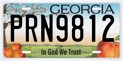 GA license plate PRN9812