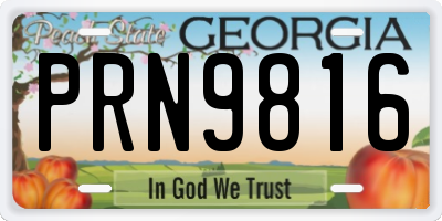 GA license plate PRN9816