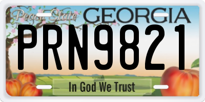 GA license plate PRN9821