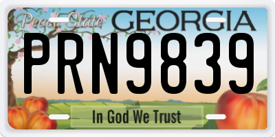 GA license plate PRN9839
