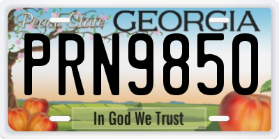 GA license plate PRN9850