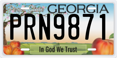 GA license plate PRN9871