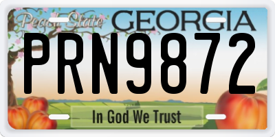 GA license plate PRN9872