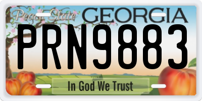 GA license plate PRN9883