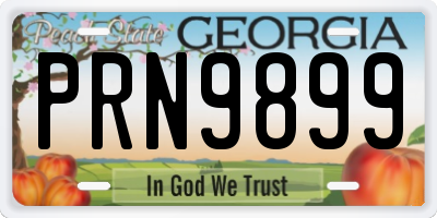 GA license plate PRN9899