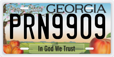 GA license plate PRN9909