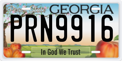 GA license plate PRN9916