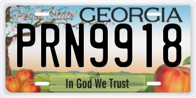 GA license plate PRN9918