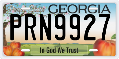 GA license plate PRN9927