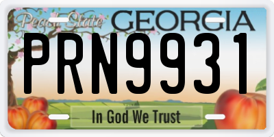 GA license plate PRN9931