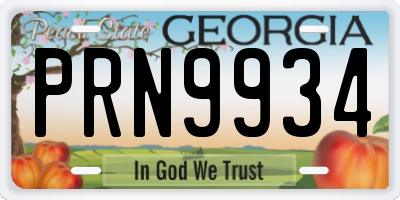 GA license plate PRN9934