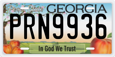 GA license plate PRN9936