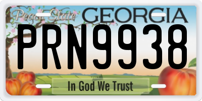 GA license plate PRN9938