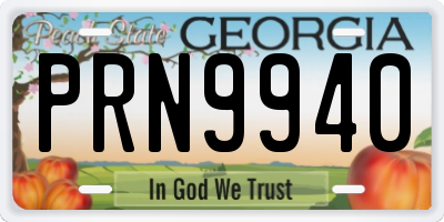 GA license plate PRN9940