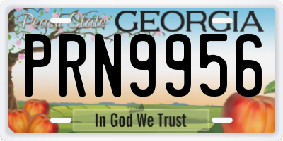 GA license plate PRN9956