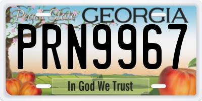 GA license plate PRN9967