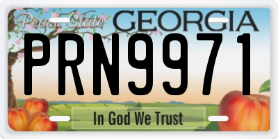 GA license plate PRN9971