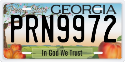 GA license plate PRN9972
