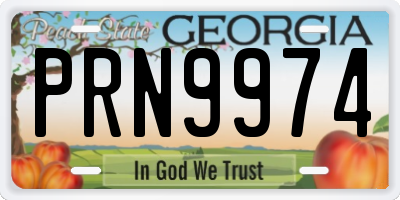 GA license plate PRN9974