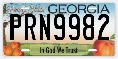 GA license plate PRN9982