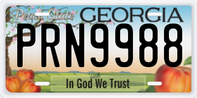 GA license plate PRN9988